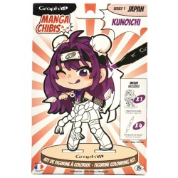 Kit figurine en bois à colorier Graph'It, collection Manga Chibis - Kunoichi