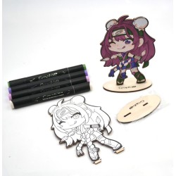 Kit figurine en bois à colorier Graph'It, collection Manga Chibis - Kunoichi