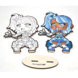 Kit figurine en bois à colorier Graph'It, collection Manga Chibis - Magical girl