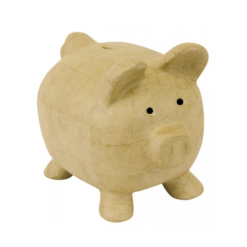 Tirelire Cochon en papier maché - 26x19.5x22.5 cm