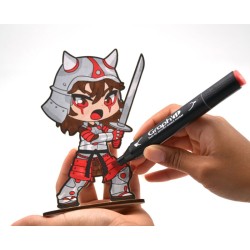Kit figurine en bois à colorier Graph'It, collection Manga Chibis - Samurai
