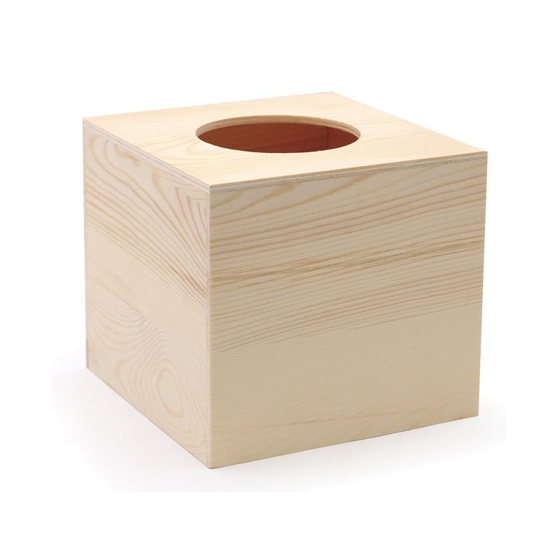 Boîte à mouchoir en bois Cube 12,5x13,5x14cm