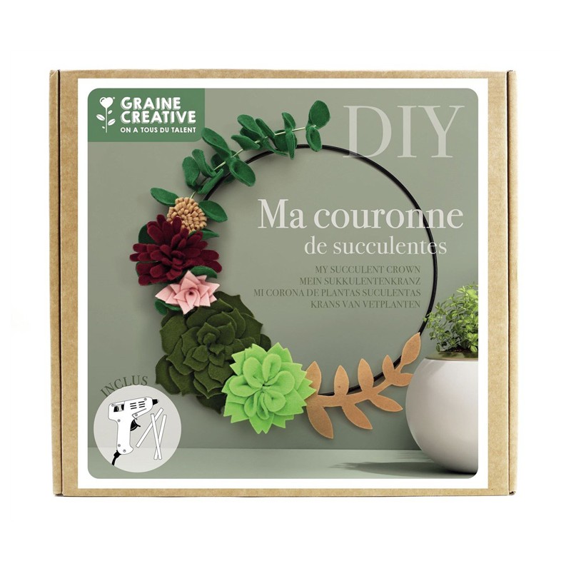 Kit DIY Feutrine - Ma couronne de succulentes