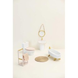 Set de 6 miniatures Salle de bain en papier mâché