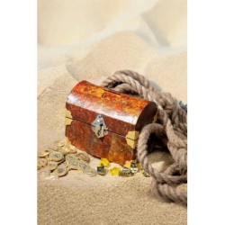Tirelire Coffre aux trésors en papier maché - 15x9x12 cm