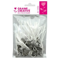 Mèches de bougie sur pieds h.7cm x50pcs