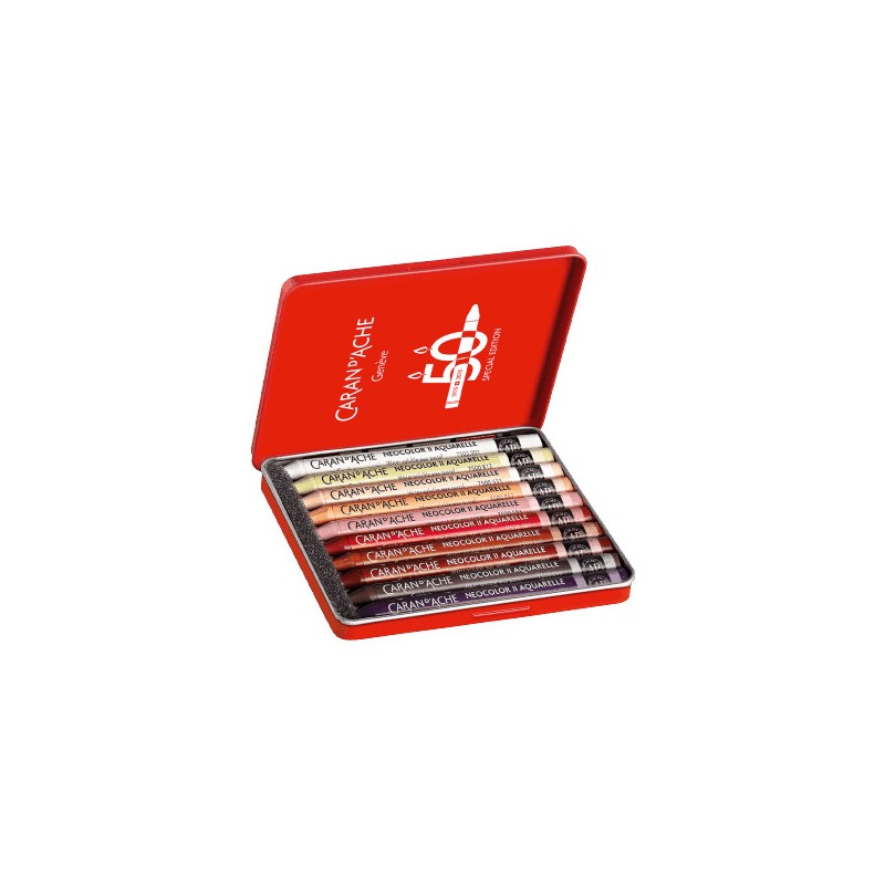 Coffret de 10 craies aquarellables Néocolor II - Edition 50 Ans
