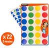 Gommettes Géométriques 3 formes et 4 couleurs x72 pcs