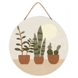 Peinture par numéros "Plantes Grasses" sur disque bois