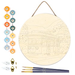 Peinture par numéros "Lisbonne" sur disque bois