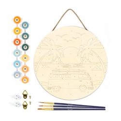 Peinture par numéros "Plage de Malibu" sur disque bois