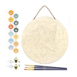 Peinture par numéros "Loup" sur disque bois