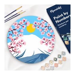 Peinture par numéros "Le Mont Fuji" sur disque bois