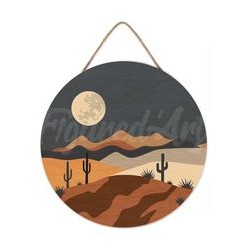 Peinture par numéros "Clair de Lune Désertique" sur disque bois