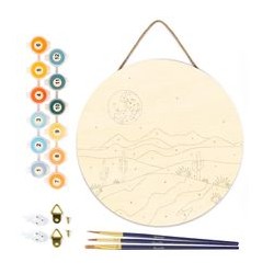 Peinture par numéros "Clair de Lune Désertique" sur disque bois