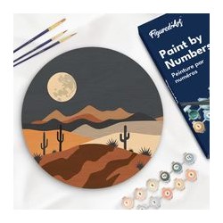 Peinture par numéros "Clair de Lune Désertique" sur disque bois