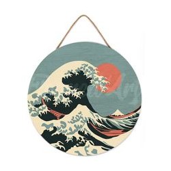 Peinture par numéros "La Grande Vague" sur disque bois