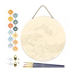 Peinture par numéros "La Grande Vague" sur disque bois