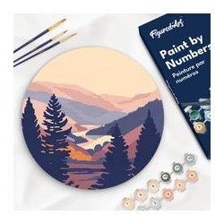 Peinture par numéros "Vallée d'Automne" sur disque bois
