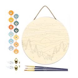 Peinture par numéros "Forêt de Pins" sur disque bois