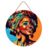 Peinture par numéros "Reine Africaine Pop Art" sur disque bois