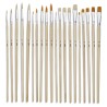 Pochette de 20 pinceaux à manche long en synthétique et soies beau blanc
