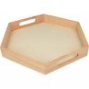 Plateau hexagonal en bois - 30x34.5x4.5 cm