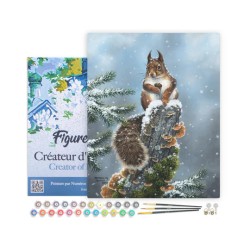 Peinture par numéros Ecureuil perché sur châssis 40x50 cm