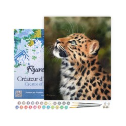 Peinture par numéros Léopard curieux sur châssis 40x50 cm