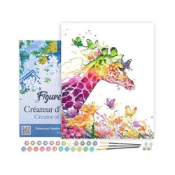 Peinture par numéros Girafe colorée moderne sur châssis 40x50 cm