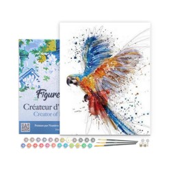 Peinture par numéros Perroquet en plein vol sur châssis 40x50 cm