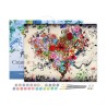 Peinture par numéros sur chassis 40x50cm - Coeur de fleurs
