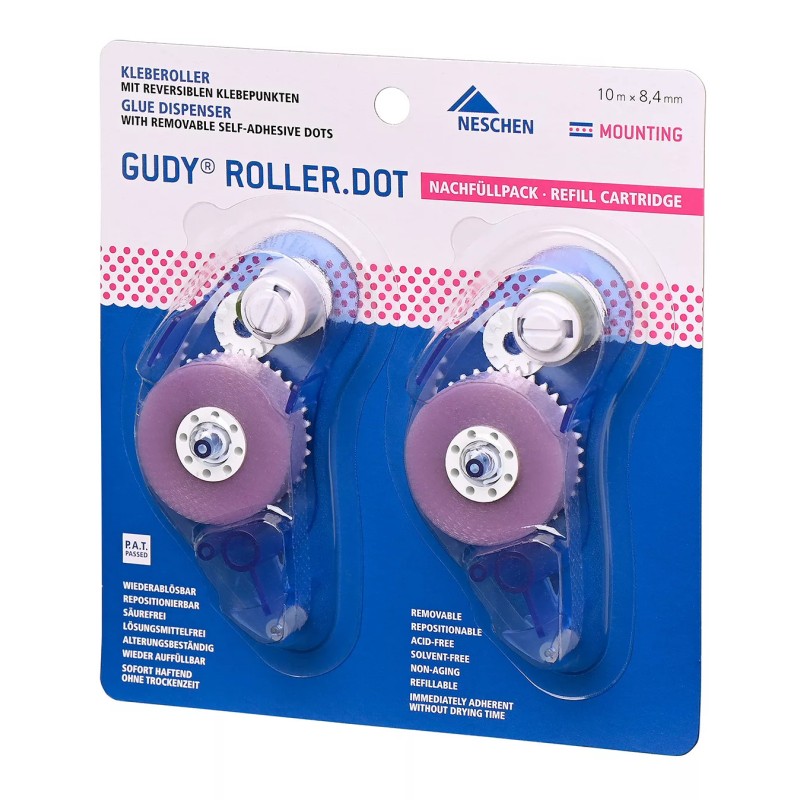 Recharge roller de colle repositionnable Gudy Dots, blister x2 pcs