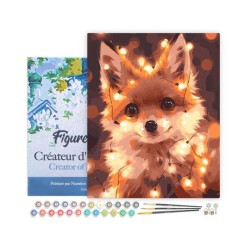 Peinture par numéros Petit renard et guirlande sur châssis 40x50 cm