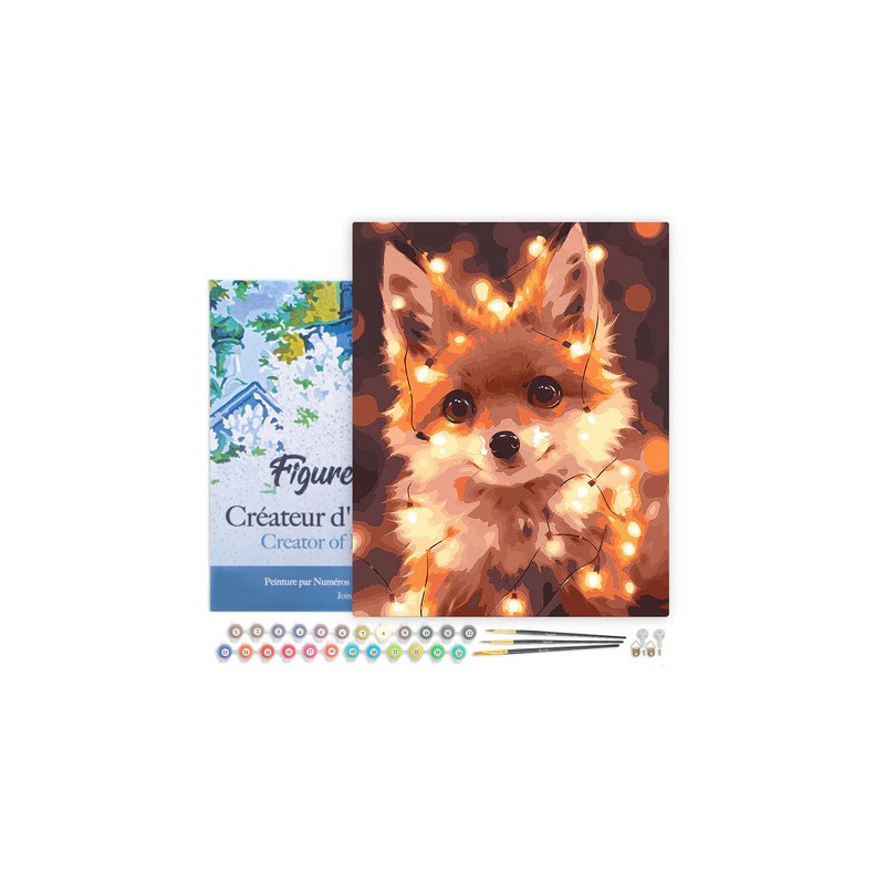 Peinture par numéros Petit renard et guirlande sur châssis 40x50 cm