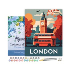 Peinture par numéros Affiche vintage Londres sur châssis 40x50 cm