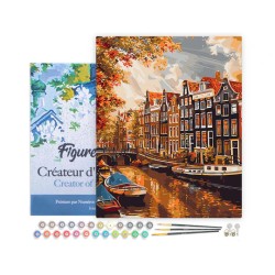 Peinture par numéros Soleil à Amsterdam sur châssis 40x50 cm