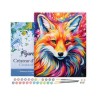 Peinture par numéros Renard coloré abstrait sur châssis 40x50 cm