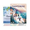 Peinture par numéros Affiche vintage Santorin sur châssis 40x50 cm