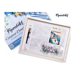 Peinture par numéros Affiche vintage Santorin sur châssis 40x50 cm