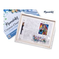 Peinture par numéros Zèbre coloré abstrait sur châssis 40x50 cm