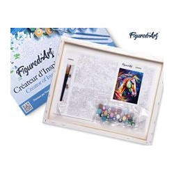 Peinture par numéros Cheval coloré abstrait sur châssis 40x50 cm