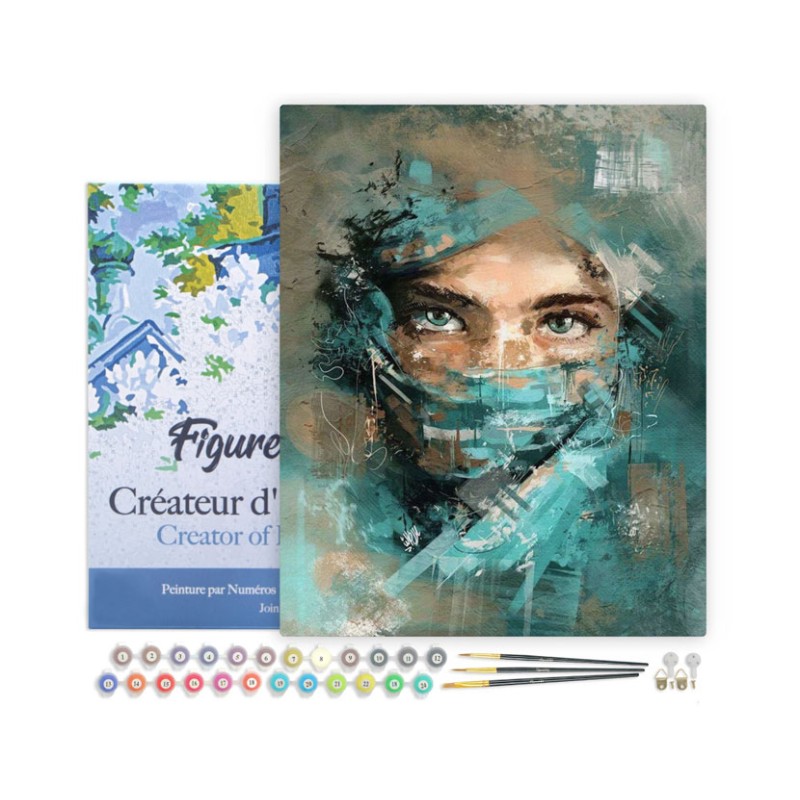 Peinture par numéros sur chassis 40x50cm - Regard envoutant