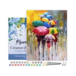 Peinture par numéros sur chassis 40x50cm - Farandoles de parapluies 2