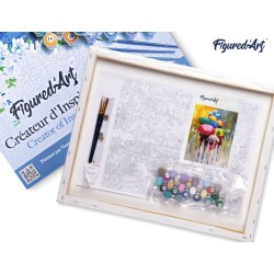 Peinture par numéros sur chassis 40x50cm - Farandoles de parapluies 2