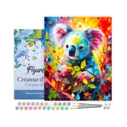 Peinture par numéros Koala coloré Abstrait sur châssis 40x50 cm