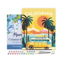 Peinture par numéros Affiche vintage Californie sur châssis 40x50 cm