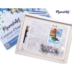 Peinture par numéros sur chassis 40x50cm - Arbre 4 saisons