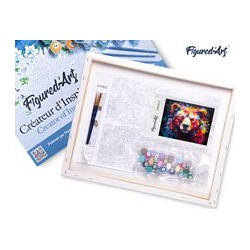 Peinture par numéros Ours coloré abstrait sur châssis 40x50 cm