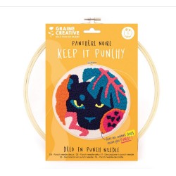 Kit Punch Needle - Panthère noire ø25cm